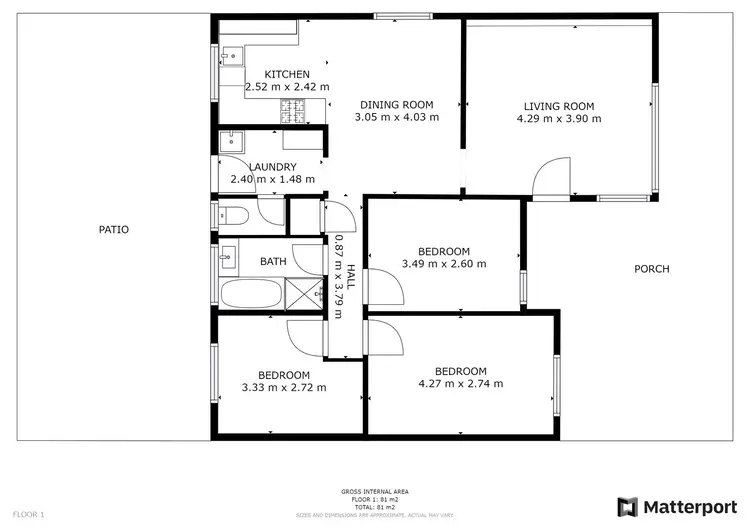 Floorplan of Homely semi-detached listing, 9 Claughton Way, Bassendean WA 6054