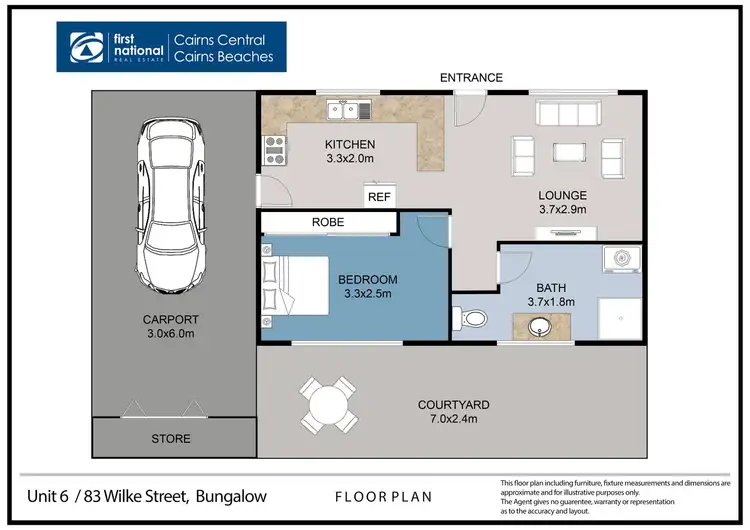 Floorplan of Homely unit listing, 6/83 Wilks Street, Bungalow QLD 4870