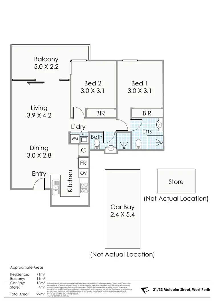 Floorplan of Homely apartment listing, 21/33 Malcolm St, West Perth WA 6005