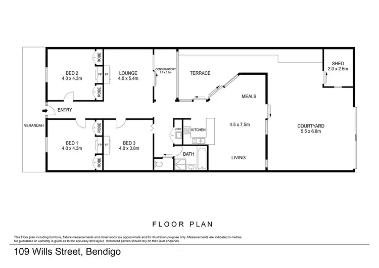 Floorplan of Homely house listing, 109 Wills Street, Bendigo VIC 3550