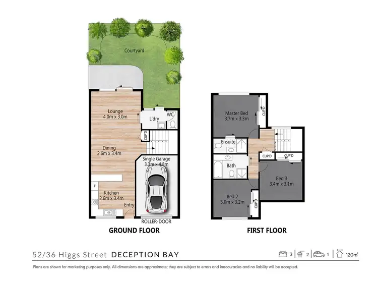 Floorplan of Homely townhouse listing, 52/36 Higgs Street, Deception Bay QLD 4508