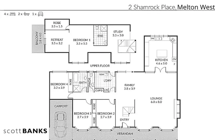 Floorplan of Homely house listing, 2 Shamrock Place, Melton West VIC 3337