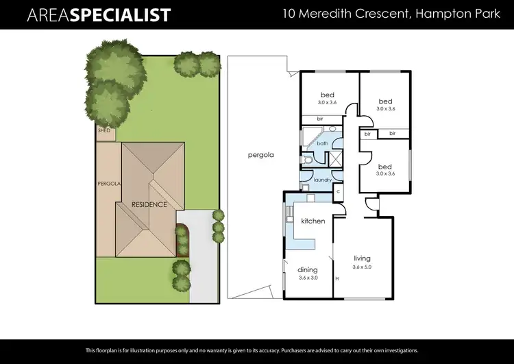 Floorplan of Homely house listing, 10 Meredith Crescent, Hampton Park VIC 3976