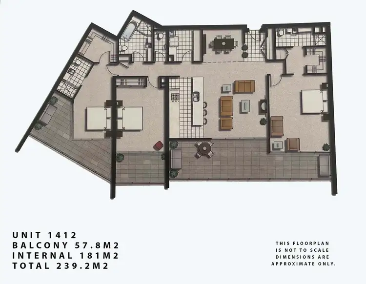 Floorplan of Homely apartment listing, 1412/2 Activa Way, Hope Island QLD 4212