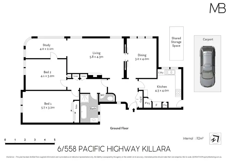 Floorplan of Homely apartment listing, 6/558 Pacific Highway, Killara NSW 2071