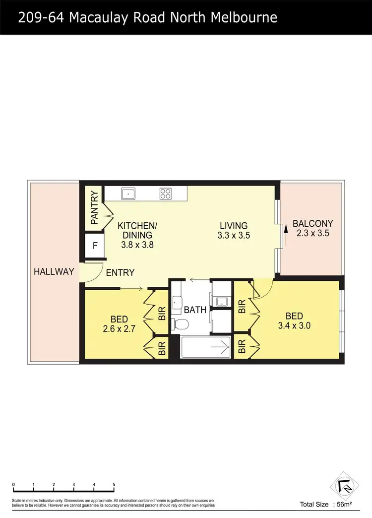 Floorplan of Homely apartment listing, 209/64 Macaulay Road, North Melbourne VIC 3051