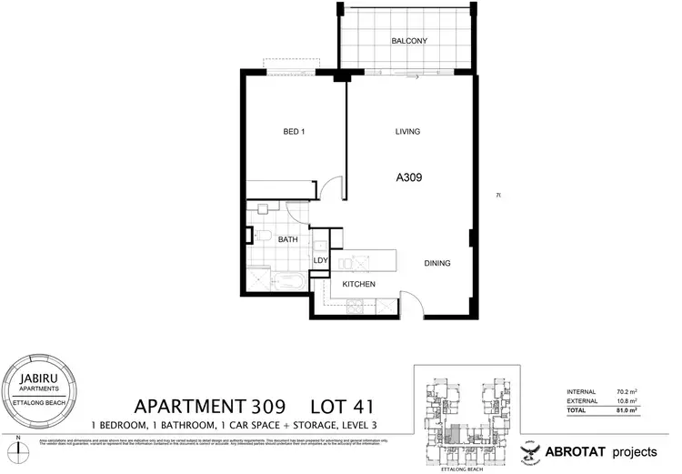 Floorplan of Homely apartment listing, 309/237-245 Ocean View Road, Ettalong Beach NSW 2257
