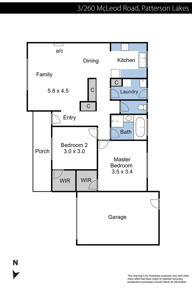 Floorplan of Homely unit listing, 3/260 McLeod Road, Patterson Lakes VIC 3197
