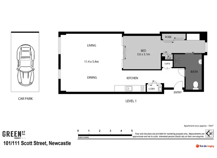 Floorplan of Homely apartment listing, 101/111 Scott Street, Newcastle NSW 2300