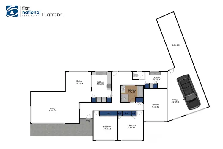 Floorplan of Homely house listing, 3 Heather Grove, Traralgon VIC 3844