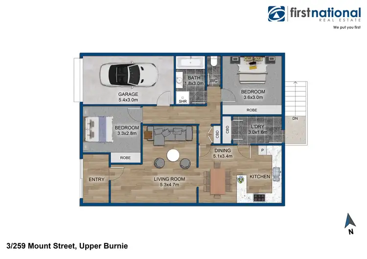 Floorplan of Homely unit listing, 3/259 Mount Street, Upper Burnie TAS 7320