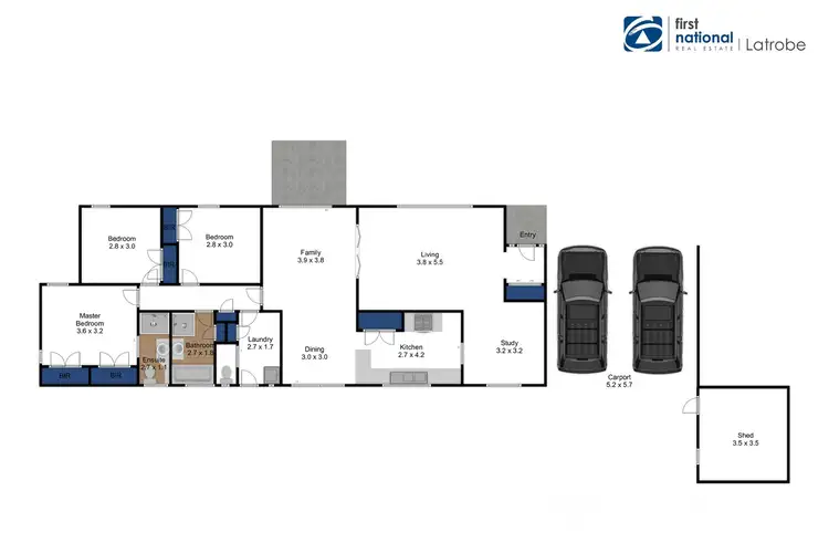 Floorplan of Homely house listing, 1 Patricia Court, Traralgon VIC 3844