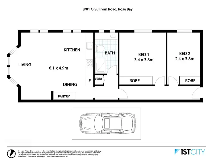 Floorplan of Homely apartment listing, 8/81 O'Sullivan Road, Rose Bay NSW 2029
