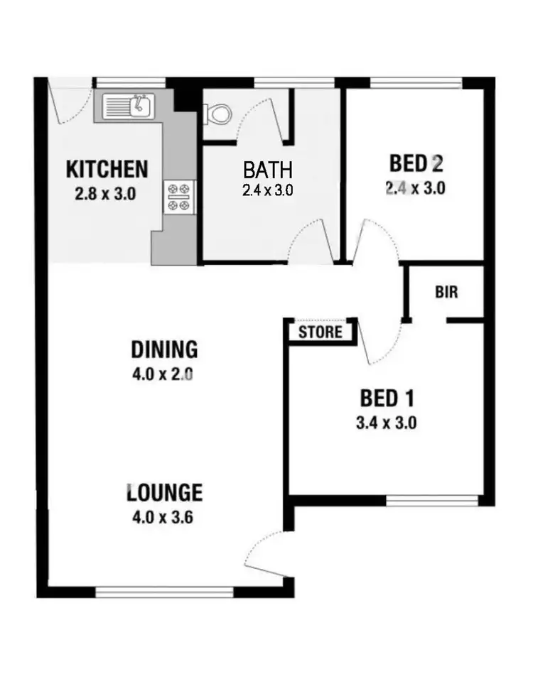 Floorplan of Homely apartment listing, 8/76 Virgil Avenue, Yokine WA 6060
