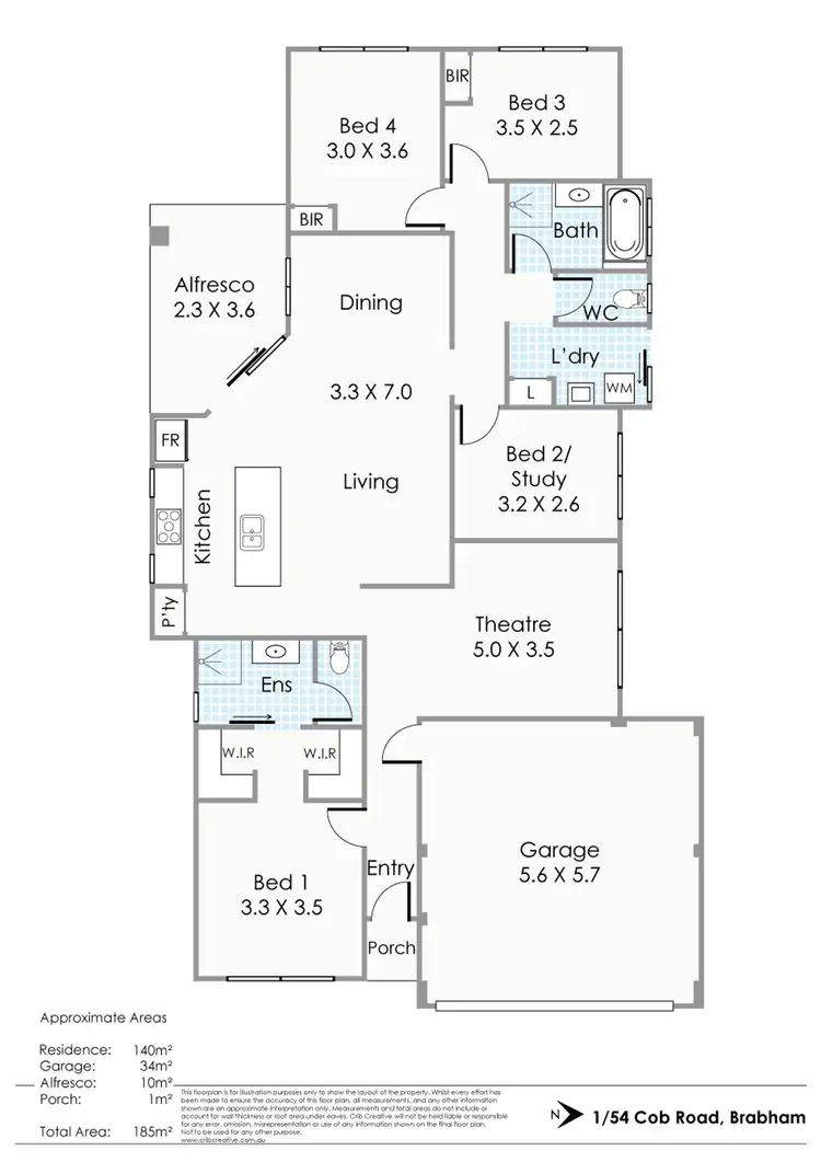 Floorplan of Homely house listing, 1/54 Cob Road, Brabham WA 6055