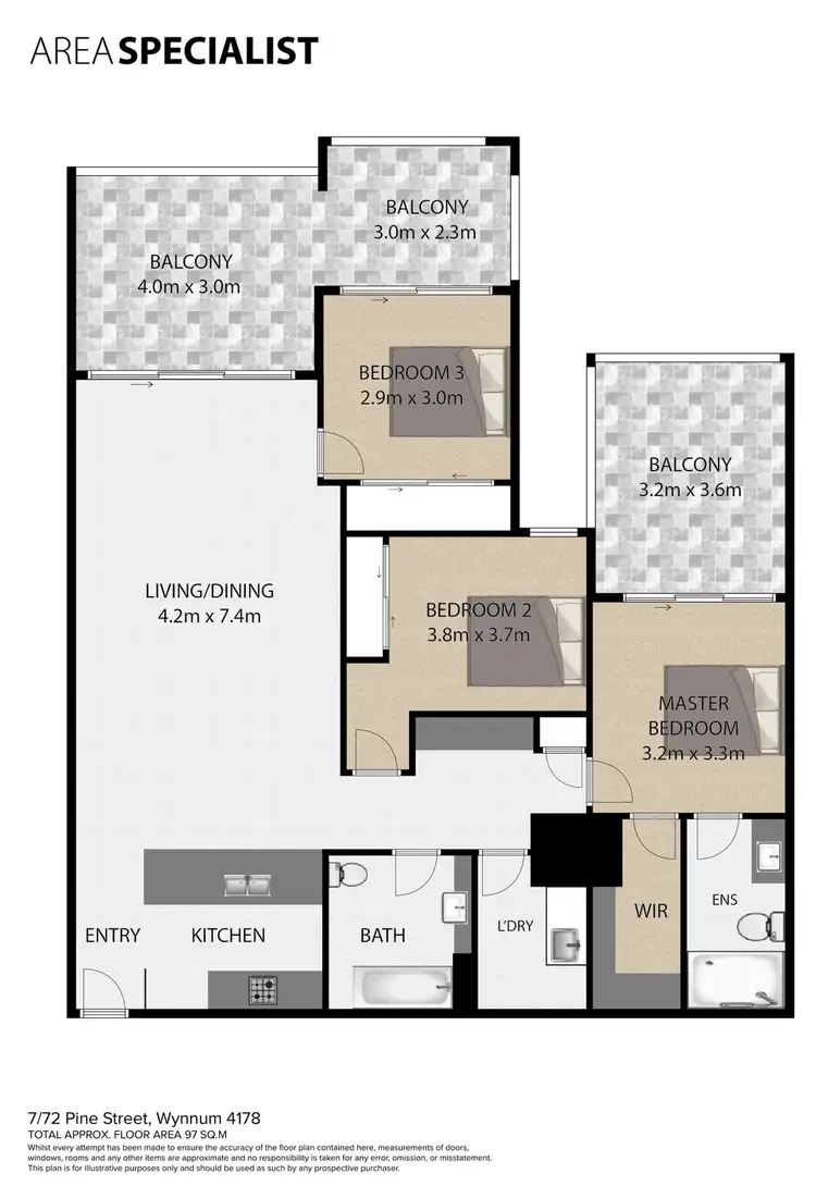 Floorplan of Homely unit listing, 7/72 Pine Street, Wynnum QLD 4178