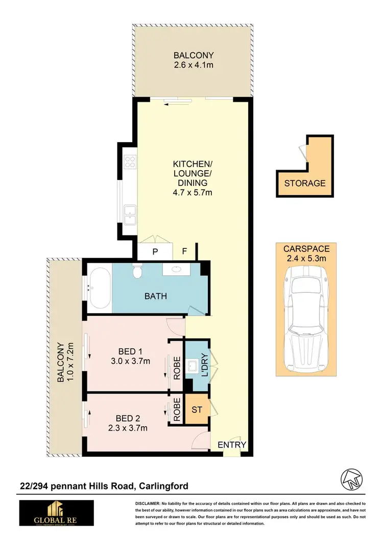 Floorplan of Homely apartment listing, 22/295-302 Pennant Hill Road, Carlingford NSW 2118