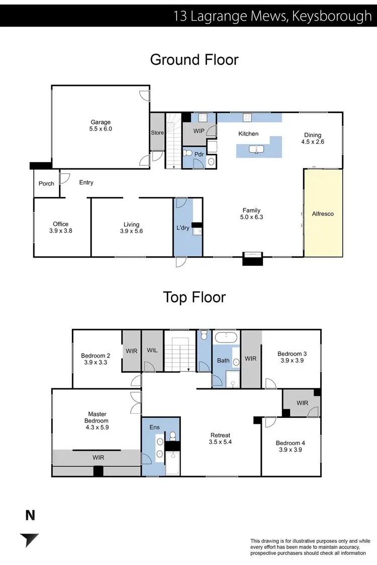 Floorplan of Homely house listing, 13 Lagrange Mews, Keysborough VIC 3173