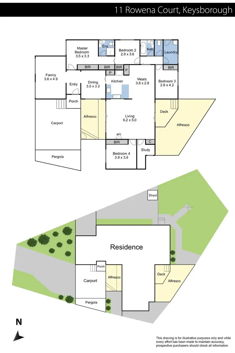 Floorplan of Homely house listing, 11 Rowena Court, Keysborough VIC 3173