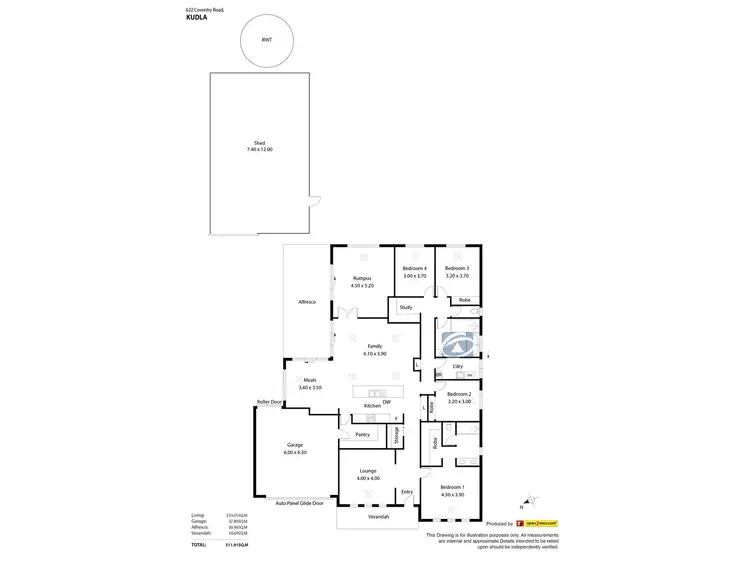 Floorplan of Homely house listing, 622 Coventry Road, Kudla SA 5115