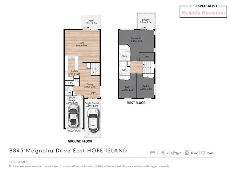 Floorplan of Homely townhouse listing, 8845 Magnolia Drive, Hope Island QLD 4212
