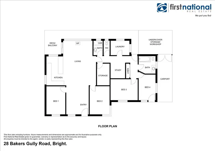 Floorplan of Homely house listing, 28 Bakers Gully Road, Bright VIC 3741