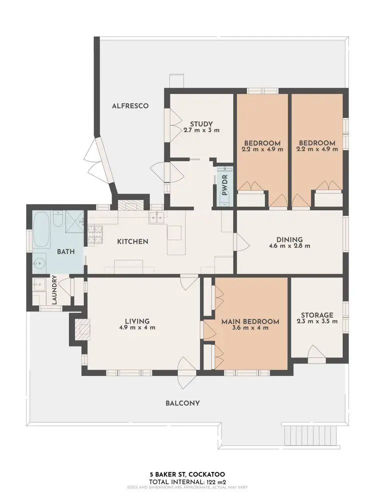 Floorplan of Homely house listing, 5 Baker Street, Cockatoo VIC 3781