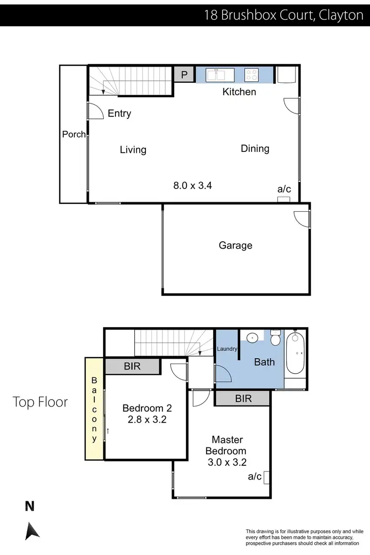 Floorplan of Homely townhouse listing, 18 Brushbox Court, Clayton VIC 3168