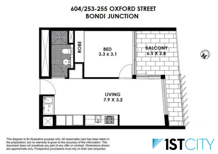 Floorplan of Homely apartment listing, 604/253-255 Oxford Street, Bondi Junction NSW 2022