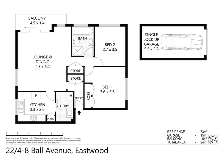 Floorplan of Homely apartment listing, 22/4-8 Ball Avenue, Eastwood NSW 2122