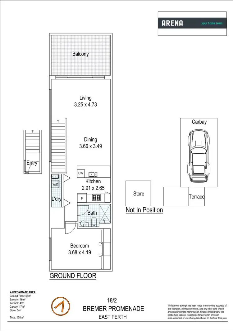 Floorplan of Homely apartment listing, 18/2 Bremer Promenade, East Perth WA 6004