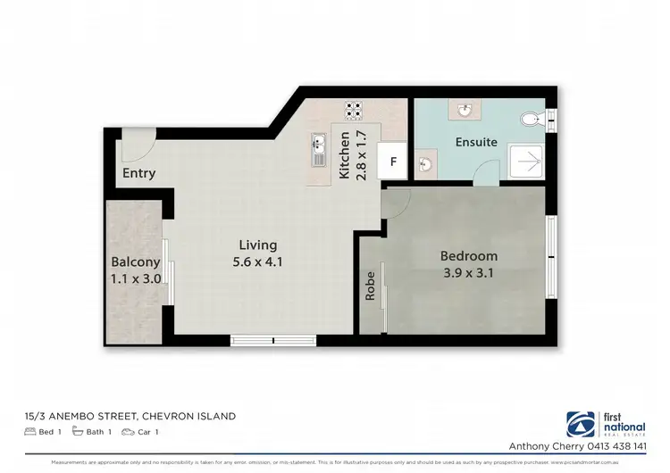 Floorplan of Homely apartment listing, 15/3-5 Anembo Street, Chevron Island QLD 4217