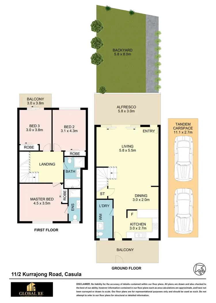 Floorplan of Homely townhouse listing, 11/2 Kurrajong Road, Casula NSW 2170