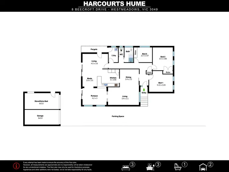 Floorplan of Homely house listing, 8 Beecroft Drive, Westmeadows VIC 3049