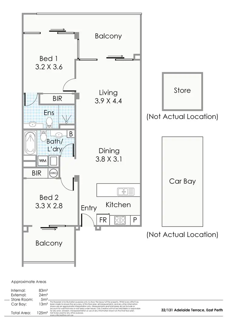 Floorplan of Homely apartment listing, 32/131 Adelaide Tce, East Perth WA 6004
