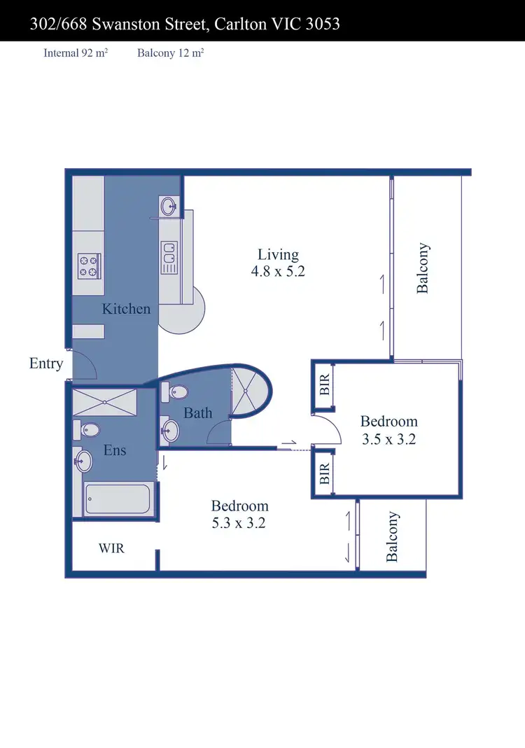 Floorplan of Homely apartment listing, 302/668 Swanston Street, Carlton VIC 3053