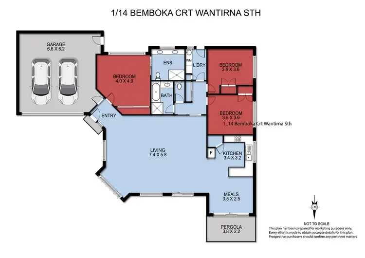Floorplan of Homely unit listing, 1/14 Bemboka Court, Wantirna South VIC 3152