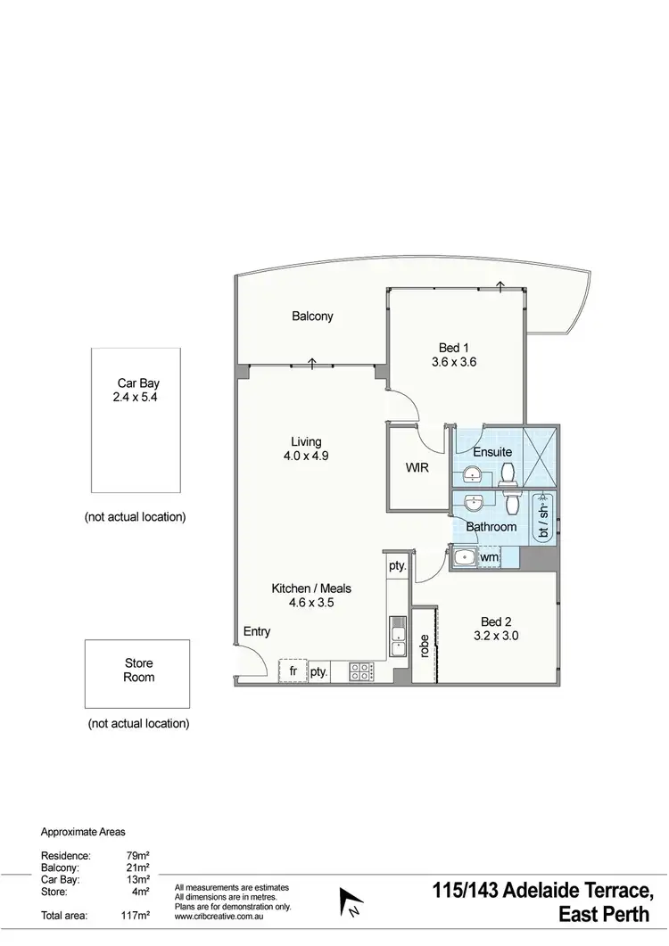 Floorplan of Homely apartment listing, 115/143 Adelaide Terrace, East Perth WA 6004