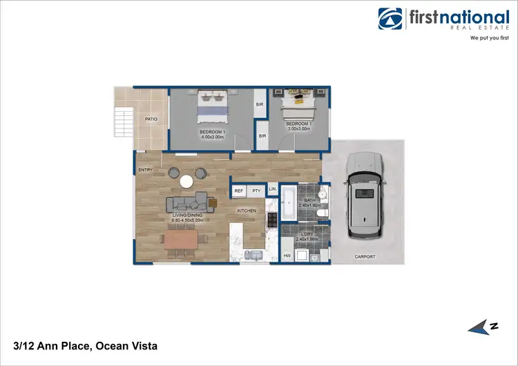 Floorplan of Homely unit listing, 3/12 Ann Place, Ocean Vista TAS 7320