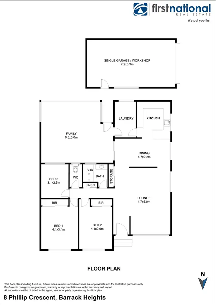 Floorplan of Homely house listing, 8 Phillip Crescent, Barrack Heights NSW 2528