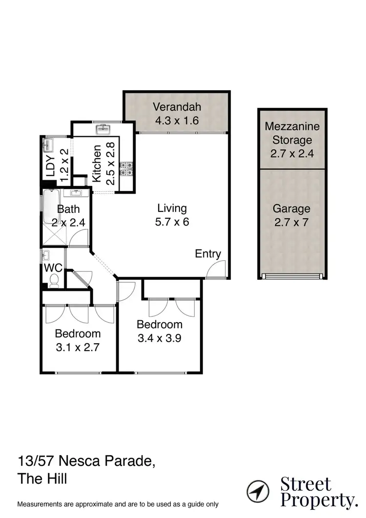 Floorplan of Homely apartment listing, 13/57 Nesca Parade, The Hill NSW 2300