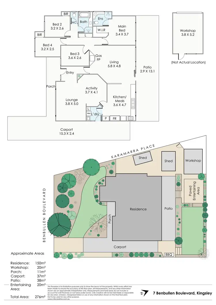 Floorplan of Homely house listing, 7 Benbullen Boulevard, Kingsley WA 6026