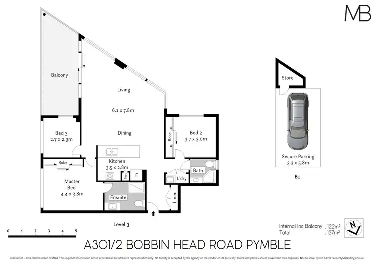 Floorplan of Homely apartment listing, A301/2 Bobbin Head Road, Pymble NSW 2073