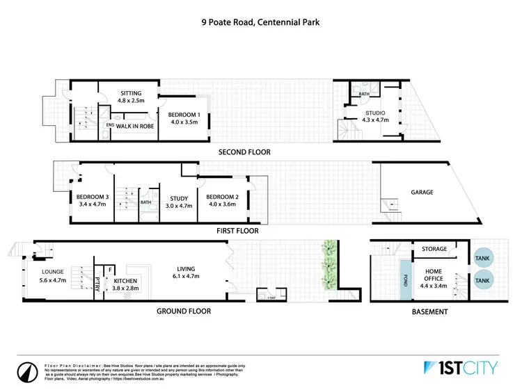 Floorplan of Homely house listing, 9 Poate Road, Centennial Park NSW 2021
