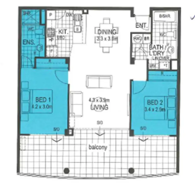 Floorplan of Homely apartment listing, 60/369 Hay Street, Perth WA 6000