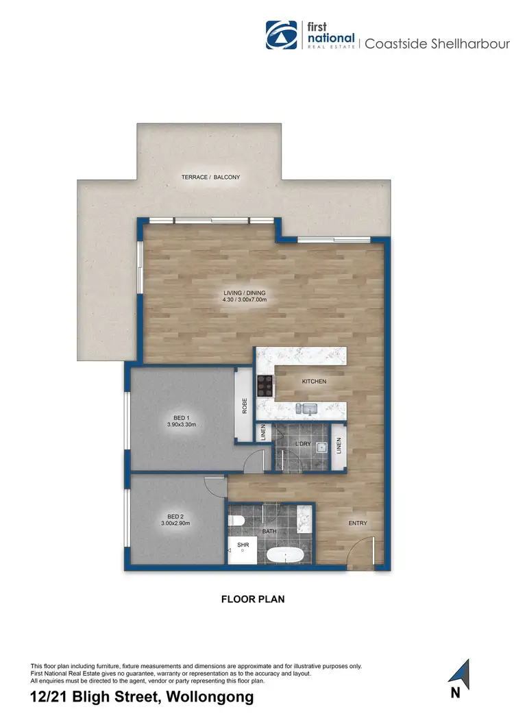 Floorplan of Homely unit listing, 12/23 Bligh Street, Wollongong NSW 2500