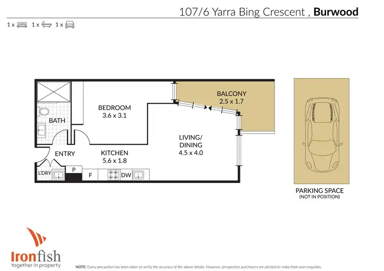 Floorplan of Homely apartment listing, 107/6 Yarra Bing Crescent, Burwood VIC 3125