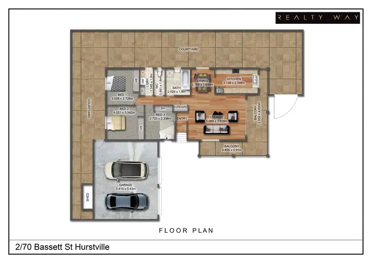 Floorplan of Homely villa listing, 2/70 Bassett Street, Hurstville NSW 2220