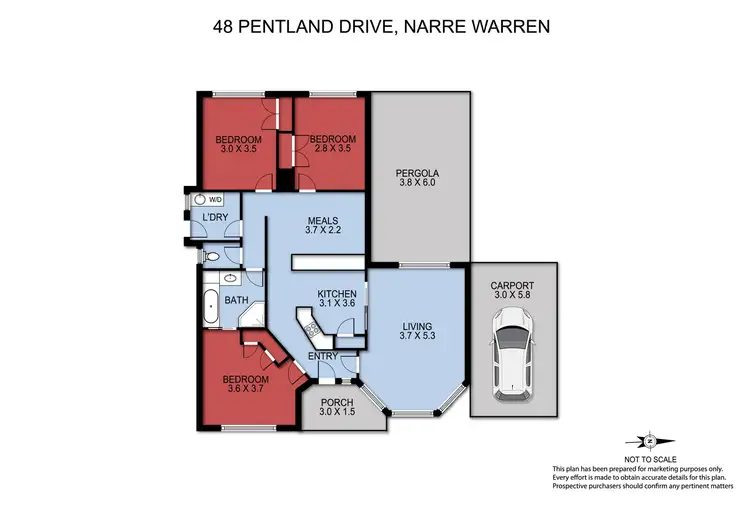 Floorplan of Homely house listing, 48 Pentland Drive, Narre Warren VIC 3805