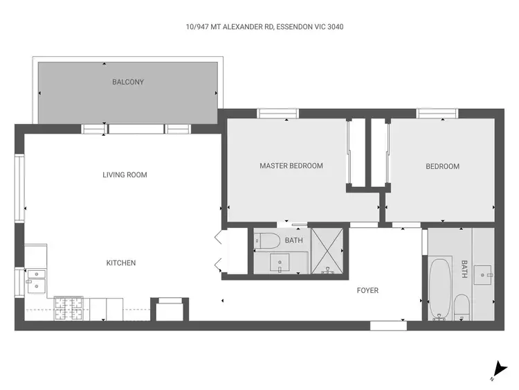Floorplan of Homely apartment listing, 10/947 Mount Alexander Road, Essendon VIC 3040